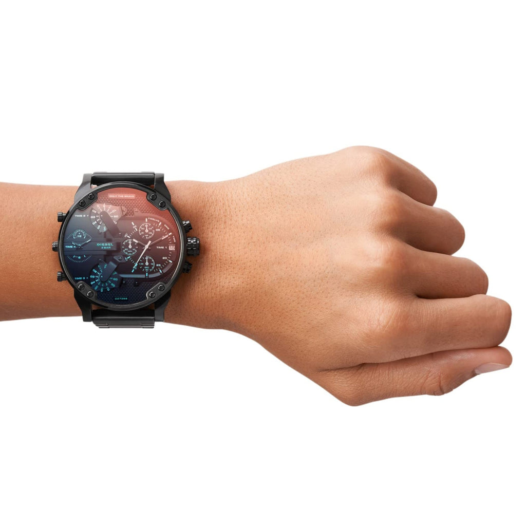 Diesel DZ7395 Mr. Daddy 2.0 Chronograph Men's Watch – Black Dial & Black Stainless Steel Strap