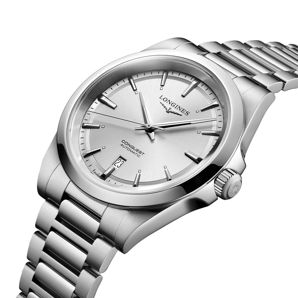 longines Conquest 41mm - Sunray Silver on Bracelet