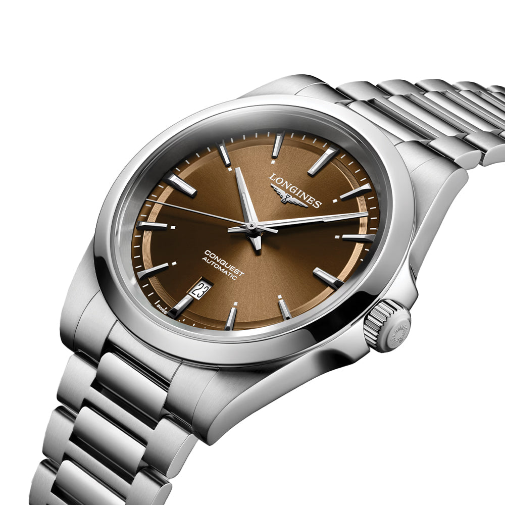 longines Conquest 41mm - Sunray Brown on Bracelet