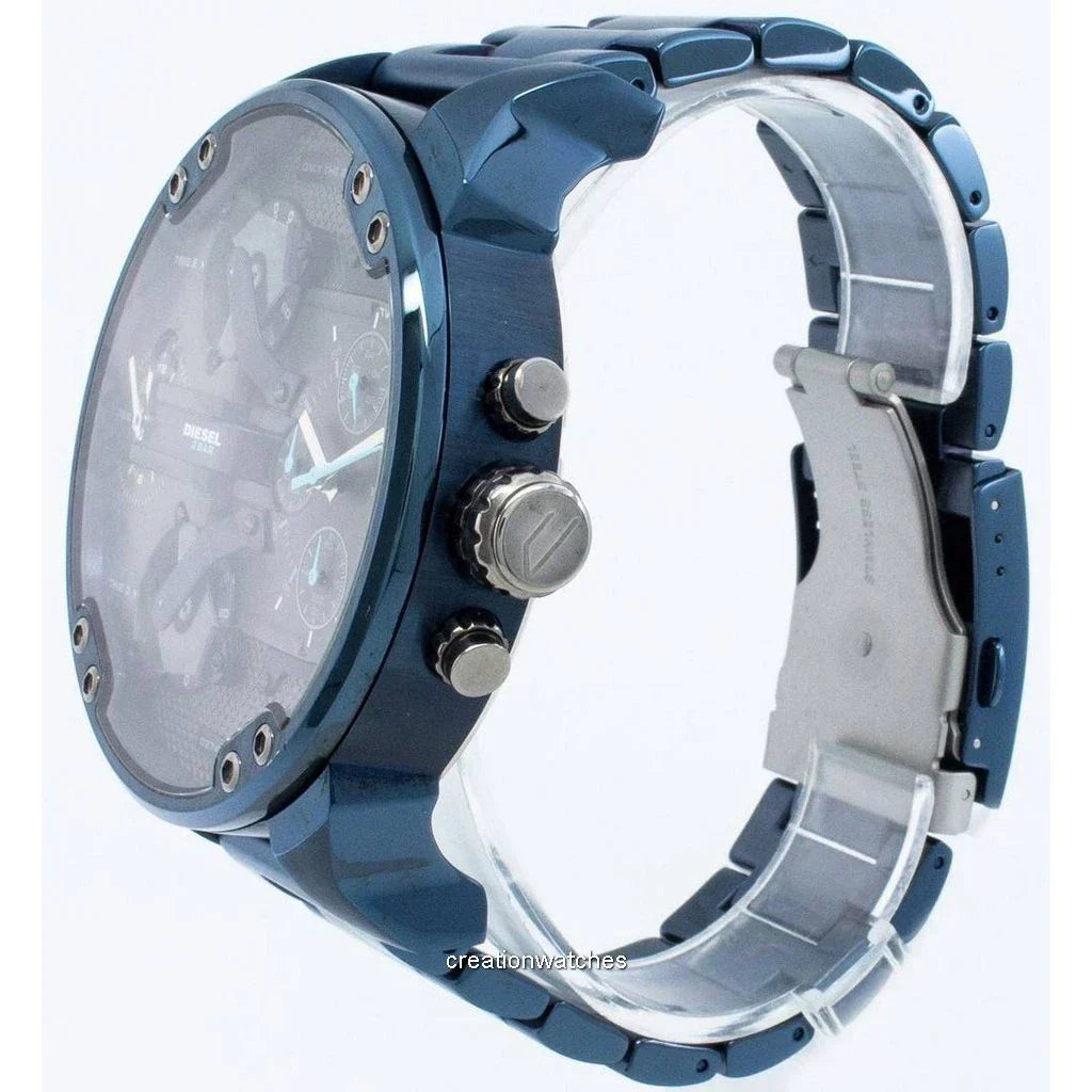 Diesel DZ7414 Daddy 2.0 Chronograph Men's Watch – Grey Dial & Blue Stainless Steel Strap