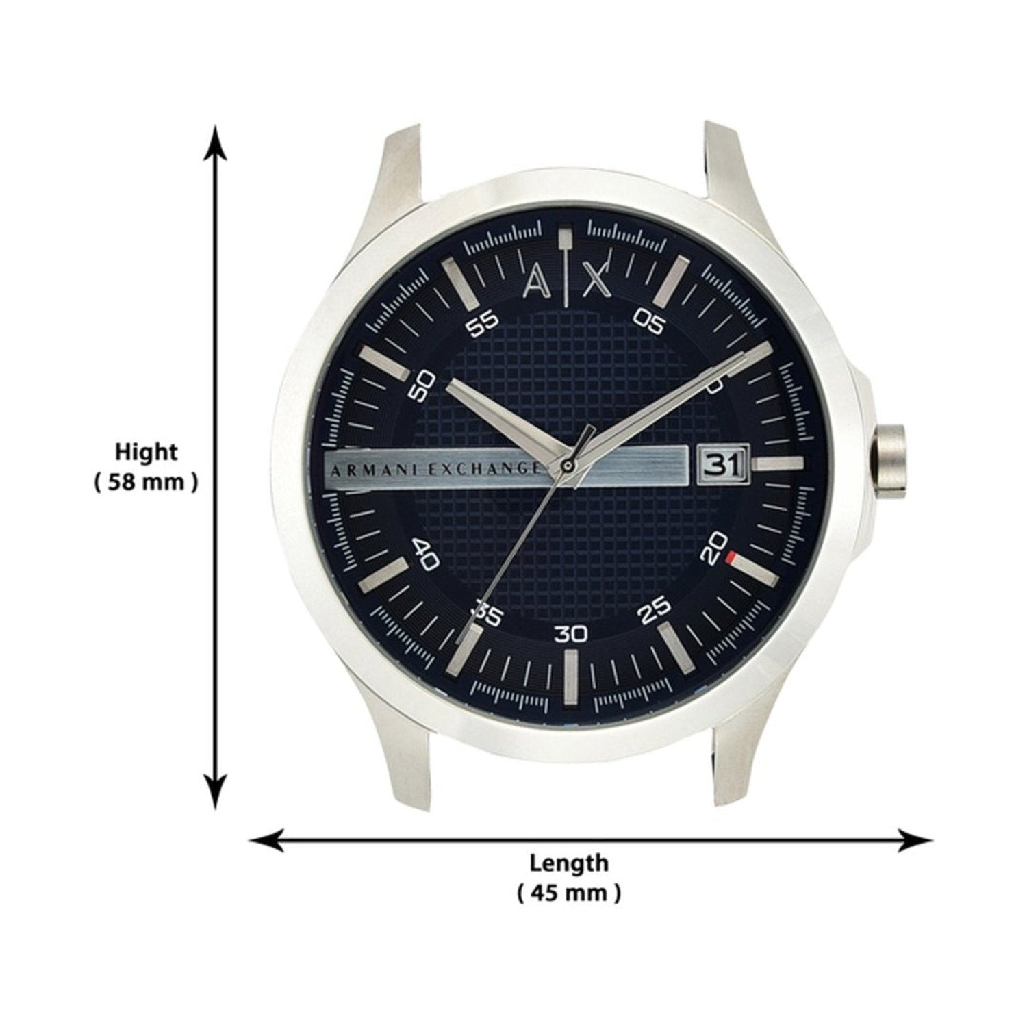 Armani Exchange Hampton AX2132 Men's Chronograph – Blue Dial with Silver Stainless Steel Bracelet