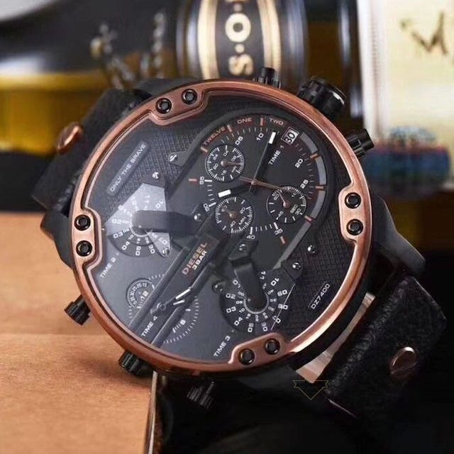 Diesel DZ7400 Mr. Daddy 2.0 Chronograph Men's Watch – Black Dial & Black Stainless Steel Strap