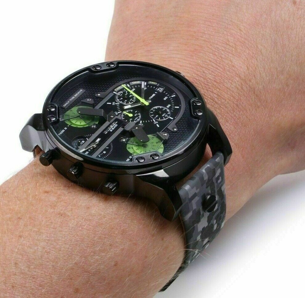 Diesel DZ7311 Big Daddy Chronograph Men's Watch – Black Dial & Black Leather Strap