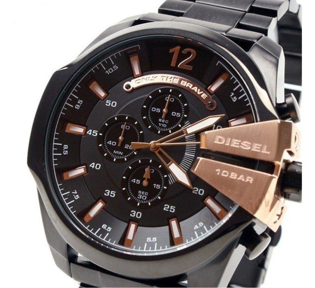 Diesel DZ4309 Mega Chief Chronograph Men's Watch – Black Dial & Black Stainless Steel Strap