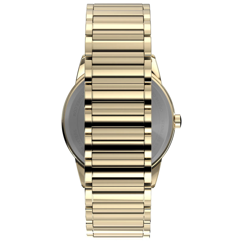 Armani Exchange Cayde AX2707 Men's Analog Watch – Gold Dial with Coordinated Gold Stainless Steel Strap